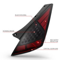 ANZO 2003-2005 Nissan 350Z LED Taillights Smoke - Burkken Auto Parts