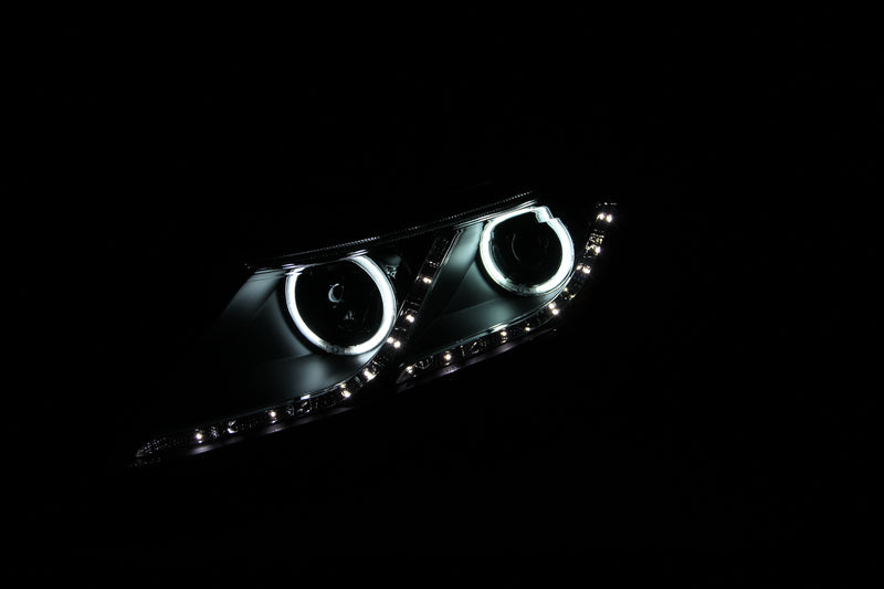 ANZO 2011-2013 Kia Optima Projector Headlights w/ Halo Black (CCFL) - Burkken Auto Parts
