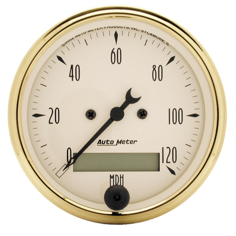 AutoMeter Gauge Speedometer 3-1/8in. 120MPH Elec. Prog. W/ Lcd Odo Golden Oldies - Burkken Auto Parts