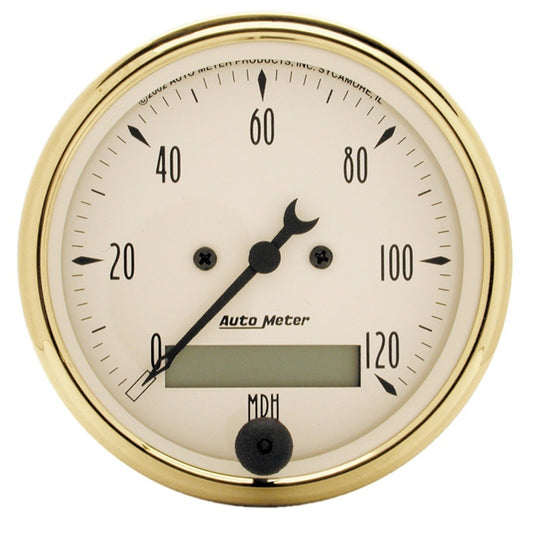 AutoMeter Gauge Speedometer 3-1/8in. 120MPH Elec. Prog. W/ Lcd Odo Golden Oldies - Burkken Auto Parts