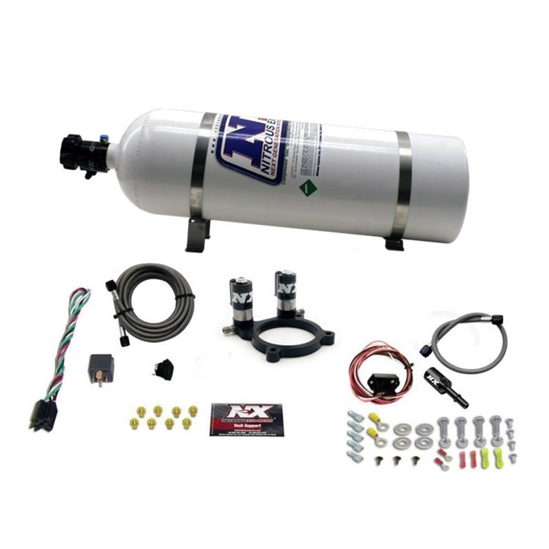 Nitrous Express Ford 3.5L/3.7L V6 Nitrous Plate Kit w/15lb Bottle - Burkken Auto Parts