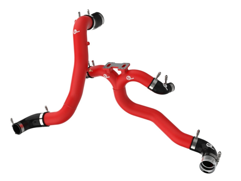 AFE 18-21 Kia Stinger V6-3.3L BladeRunner Alum Hot/Cold Charge Pipe Kit Red - Burkken Auto Parts