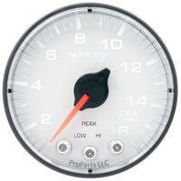 Autometer Spek-Pro 2 1/16in 1600PSI Stepper Motor w/ Peak & Warn White/Black Nitrous Pressure Gauge - Burkken Auto Parts
