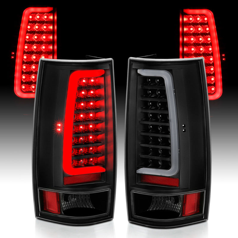 ANZO 2007-2014 Chevy Tahoe LED Taillight Plank Style Black w/Clear Lens - Burkken Auto Parts