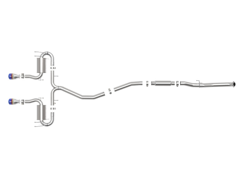 aFe Takeda 3in 304 SS Cat-Back Exhaust System w/Blue Flame Tips 17-20 Honda Civic Sport L4-1.5L (t) - Burkken Auto Parts