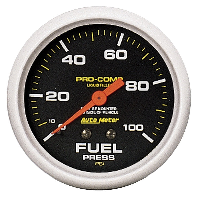 Autometer Liquid Filled Mechanical 2-5/8inch 100 PSI Fuel Pressure Gauge - Burkken Auto Parts