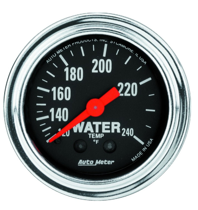 AutoMeter Gauge Water Temp 2-1/16in. 120-240 Deg. F Mechanical 12ft. Traditional Chrome - Burkken Auto Parts