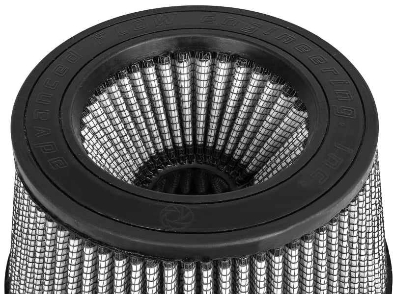 aFe MagnumFLOW Dry S Air Filter 5in. F x 5-3/4in. B x 4-1/2in. T (INV) x 3-1/2in. H - Burkken Auto Parts