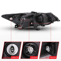 ANZO 2009-2012 Acura TSX Projector Headlights w/ Halo Black (CCFL) (HID Compatible) - Burkken Auto Parts