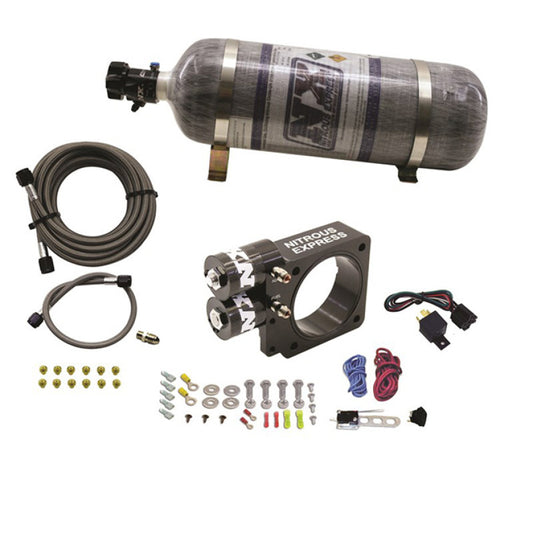 Nitrous Express 86-93 Ford Mustang GT 5.0L (Pushrod) Nitrous Plate Kit w/12lb Bottle - Burkken Auto Parts