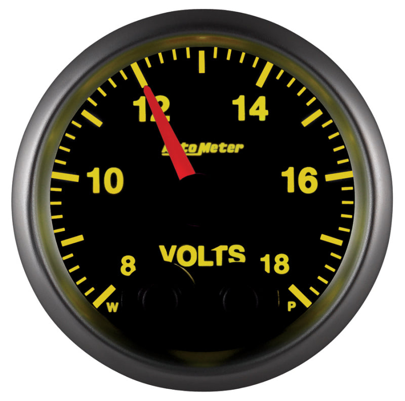 Autometer Elite 52.4mm Peak & Warn w/ Electronic Control 8-18 Volt Voltmeter - Burkken Auto Parts