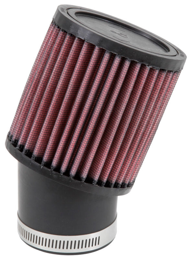 K&N Filter Universal Rubber Round Straight Filter 20 Deg Angled 2-7/16in Flange 3-3/4in OD 4in H - Burkken Auto Parts
