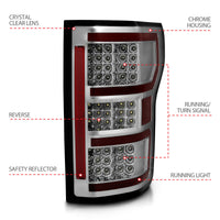ANZO 18-19 Ford F-150 LED Taillights Chrome - Burkken Auto Parts