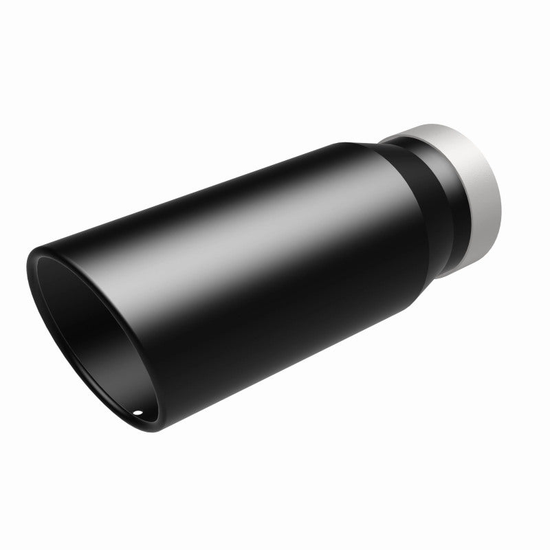 MagnaFlow Tip Stainless Black Coated Single Wall Round Single Outlet 5in Dia 4in Inlet 13in L - Burkken Auto Parts