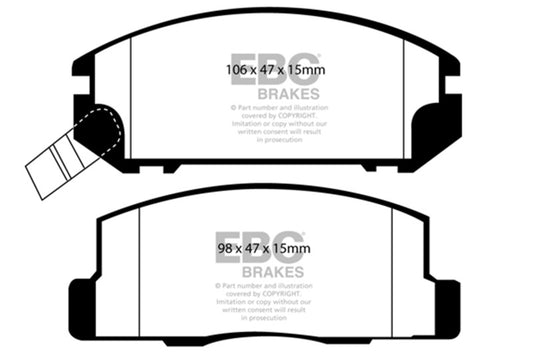 EBC 99-02 Toyota MR2 1.8 Greenstuff Rear Brake Pads - Burkken Auto Parts