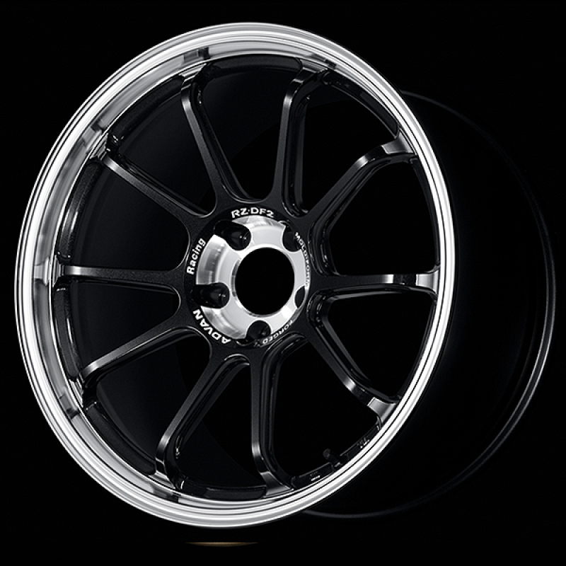 Advan RZ-DF2 19x9.5 / +44 Offset / 5x120 / 72.5mm Bore / Diamond Cut and Racing Titanium Black - Burkken Auto Parts