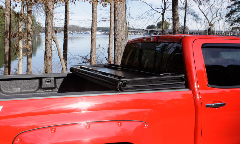 Lund 09-14 Ford F-150 Styleside (5.5ft. Bed) Hard Fold Tonneau Cover - Black - Burkken Auto Parts