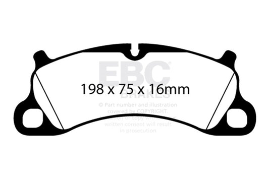 EBC 12-15 Porsche 911 (991) (Cast Iron Rotor only) 3.8 Carrera S Redstuff Front Brake Pads