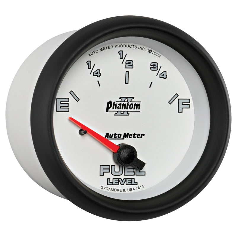 AutoMeter Gauge Fuel Level 2-5/8in. 0 Ohm(e) to 90 Ohm(f) Elec Phantom II - Burkken Auto Parts