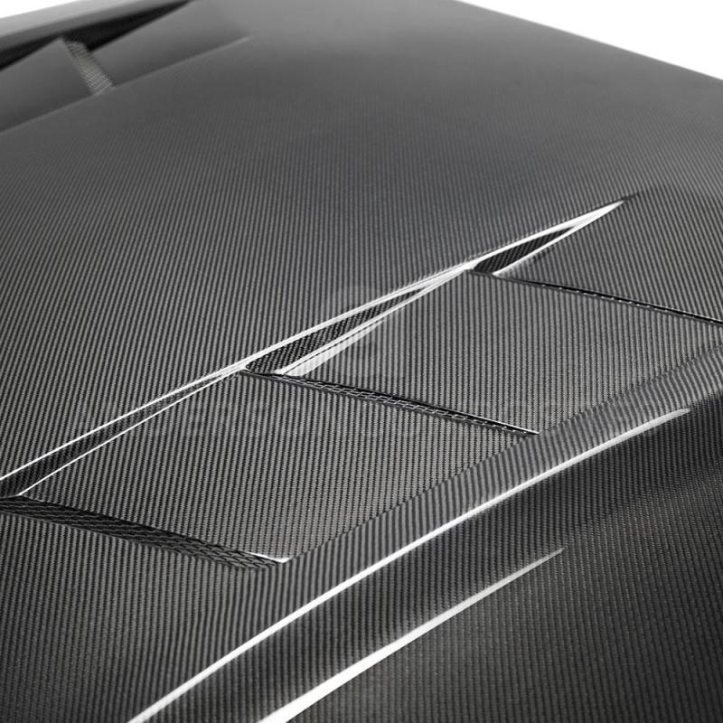 Anderson Composites 2018 Ford Mustang GT Type-SA Style Heat Extractor Double Sided Carbon Fiber Hood - Burkken Auto Parts