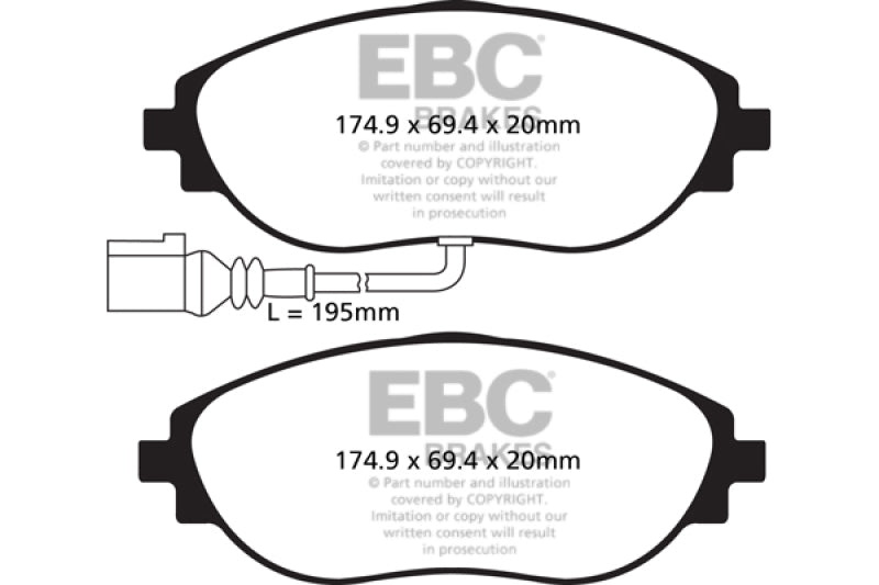 EBC 12+ Volkswagen CC 3.6 Greenstuff Front Brake Pads - Burkken Auto Parts