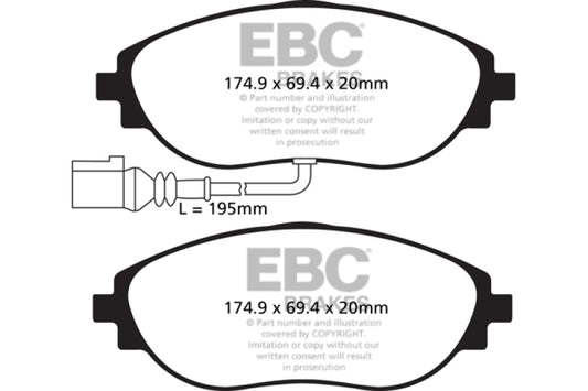 EBC 12+ Volkswagen CC 3.6 Greenstuff Front Brake Pads - Burkken Auto Parts