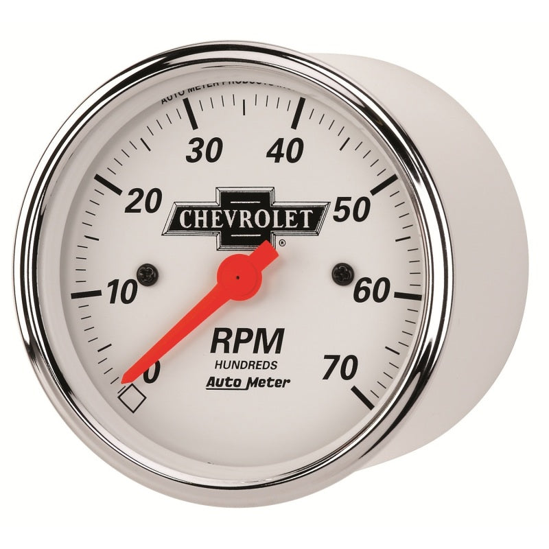 Autometer Arctic White GM 3-1/8in 7000RPM 4, 6, 8 Cyl Electrical Tachometer Gauge - Burkken Auto Parts