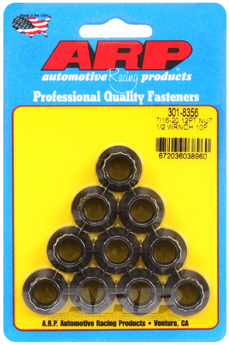 ARP 7/16-20 1/2 Socket 12 Pt Nut Kit (Pack of 10) - Burkken Auto Parts