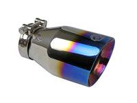 aFe Mach Force XP 304 Stainless Steel Clamp-On Exhaust Tip 2.5in Inlet / 4in Outlet - Blue Flame - Burkken Auto Parts