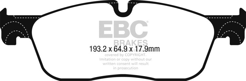 EBC 2016+ Jaguar F-Pace 2.0L TD (180) Greenstuff Front Brake Pads - Burkken Auto Parts
