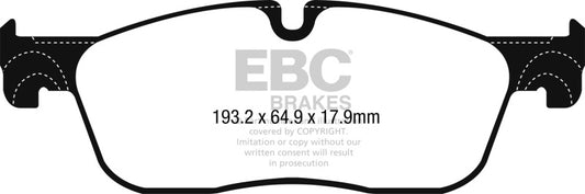 EBC 2016+ Jaguar F-Pace 2.0L TD (180) Greenstuff Front Brake Pads - Burkken Auto Parts