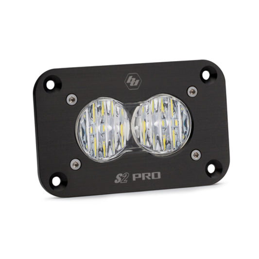 Baja Designs S2 Pro Flush Mount Wide Cornering Pattern LED Work Light - Clear - Burkken Auto Parts