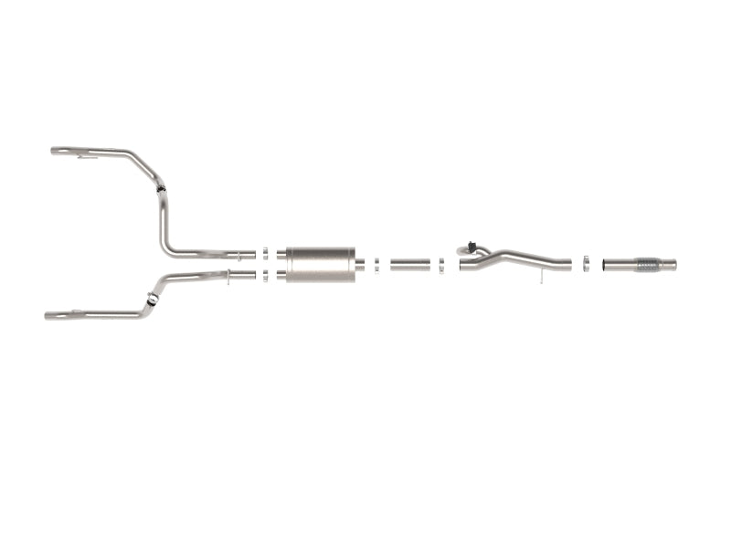 aFe Gemini XV 4in to Dual 3in 304 SS Cat-Back Exhaust w/ Cutout 19-21 GM Silverado/Sierra V8-6.2L - Burkken Auto Parts