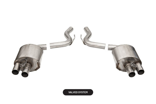 Corsa 2015-2020 Ford Mustang GT350/R 5.2L V8 Dual Rear Axle-Back- Stainless Dual Rear Exit - Burkken Auto Parts
