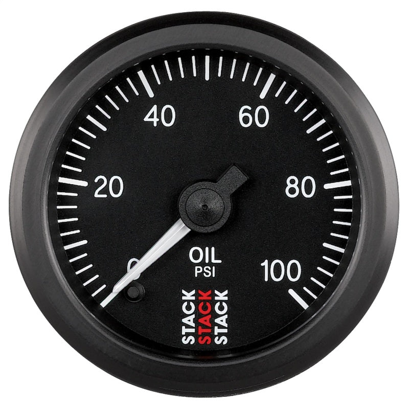 Autometer Stack 52mm 0-100 PSI 1/8in NPTF Male Pro Stepper Motor Oil Pressure Gauge - Black - Burkken Auto Parts