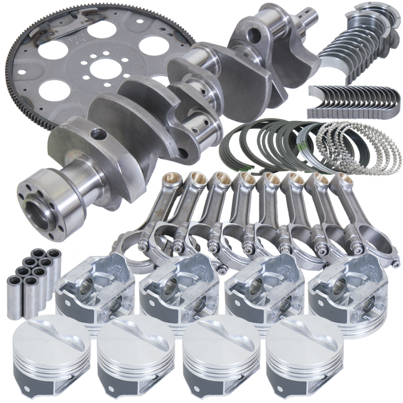 Eagle Chevy 350 1Pc 3.750in Crank 5.700in I-Beam Rods 4.030in Pistons 153 Tooth FP Balanced Assembly - Burkken Auto Parts