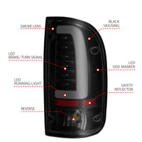 ANZO 1995-2000 Toyota Tacoma LED Taillights Black Housing Smoke Lens (Pair) - Burkken Auto Parts