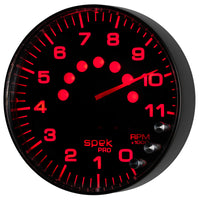 Autometer Spek-Pro Gauge Tachometer 5in 11K Rpm W/Shift Light & Peak Mem Black/Black - Burkken Auto Parts