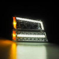 AlphaRex 03-06 Chevy Silverado 1500/2500HD/3500HD/Avalanche Chrome NOVA LED Proj Headlights - Burkken Auto Parts