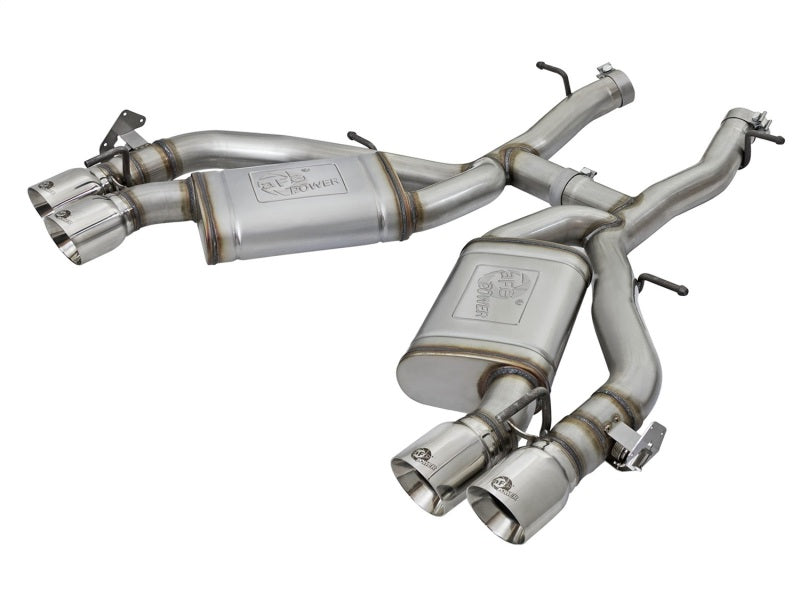 aFe MACHForce XP 3in 304 SS Axle-Back Dual Exhaust (NPP) w/ Polished Tips 16-17 Camaro SS V8-6.2L - Burkken Auto Parts