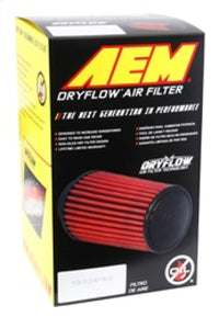 AEM Dryflow Air Filter - Round Tapered - 2.75in Flange ID x 5.5in Base OD x 4.75in Top OD x 7.5in H - Burkken Auto Parts