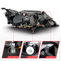 ANZO 14-20 Chevrolet Impala Square Projector LED Bar Headlights w/ Black Housing - Burkken Auto Parts