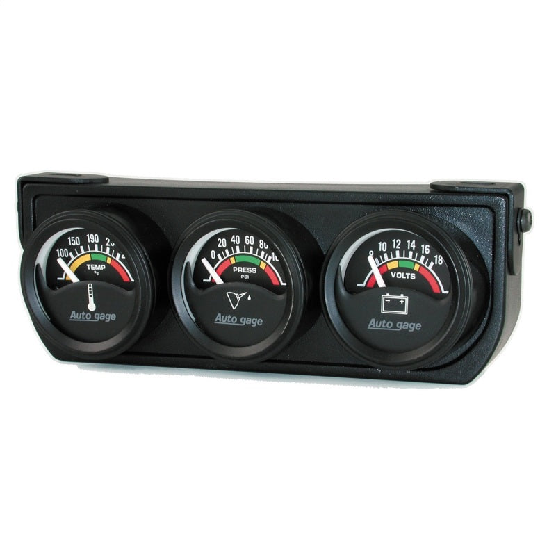 Autometer AutoGage 1.5in 0-100 PSI Oil Press/ 18 Volt / 280 Deg Water Temp Gauge Console - Burkken Auto Parts