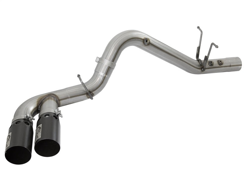 aFe Victory Series 4in 409-SS DPF-Back Exhaust w/ Dual Black Tips 2017 GM Duramax V8-6.6L(td) L5P - Burkken Auto Parts