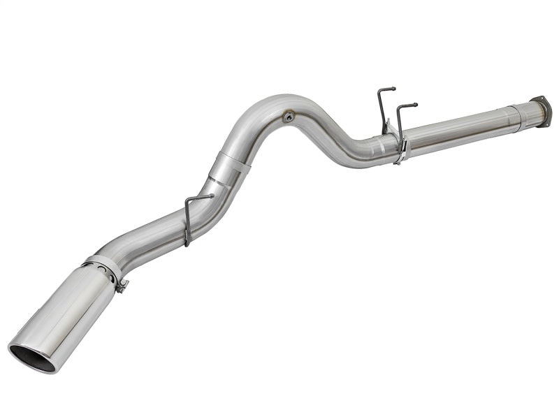 aFe ATLAS 5in DPF-Back Alum Steel Exhaust System w/Polished Tip 2017 Ford Diesel Trucks V8-6.7L (td) - Burkken Auto Parts
