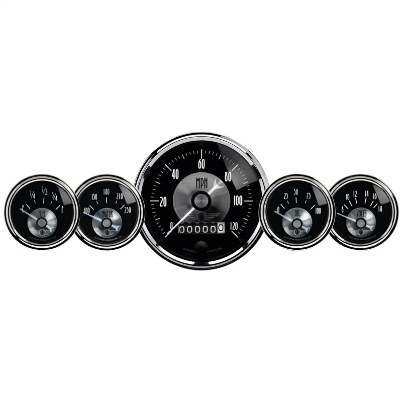 Autometer Prestige Series Black Diamond 3-3/8in Electric Speedometer 2-1/16in Elecrtric Oil Pressure - Burkken Auto Parts