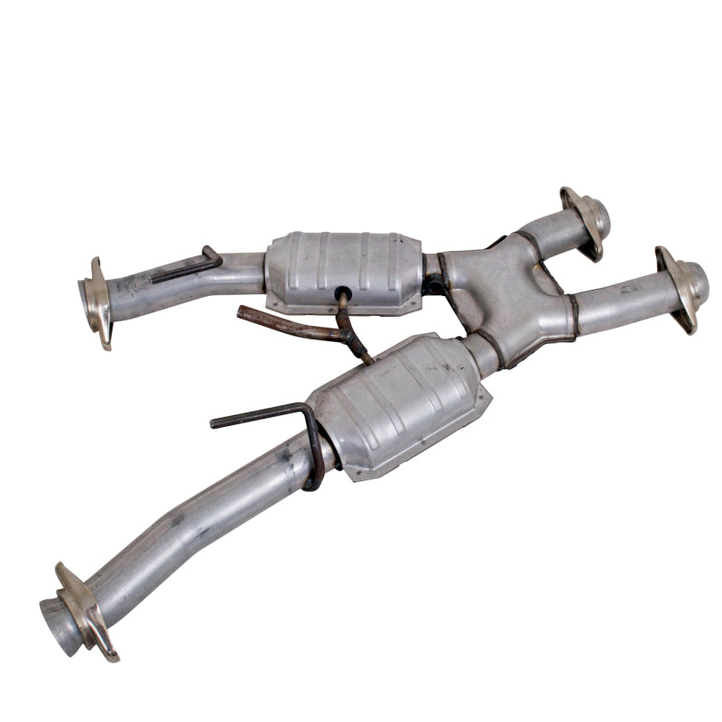 BBK 79-93 Mustang 5.0 Short Mid X Pipe w Catalytic Converters 2-1/2 For Automatic Long Tube Headers - Burkken Auto Parts