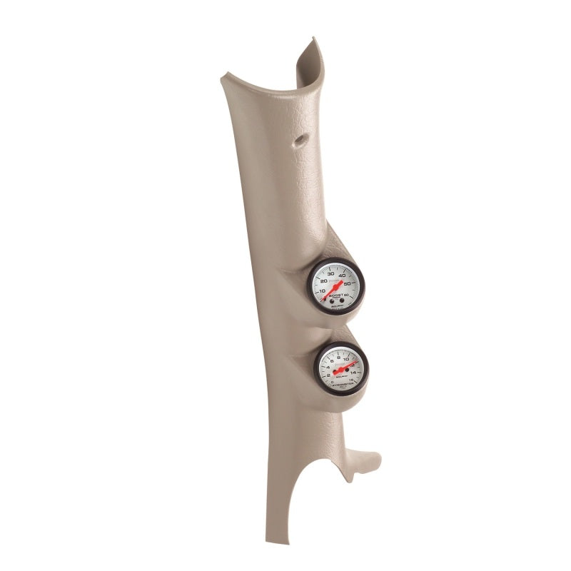 Autometer 03-09 Dodge Ram Taupe Dual Pillar Pod (w/ White Phantom Boost/Pyrometer Gauges) - Burkken Auto Parts