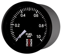 Autometer Stack 52mm 0-1 Bar M10 Male Pro Stepper Motor Fuel Pressure Gauge - Black - Burkken Auto Parts