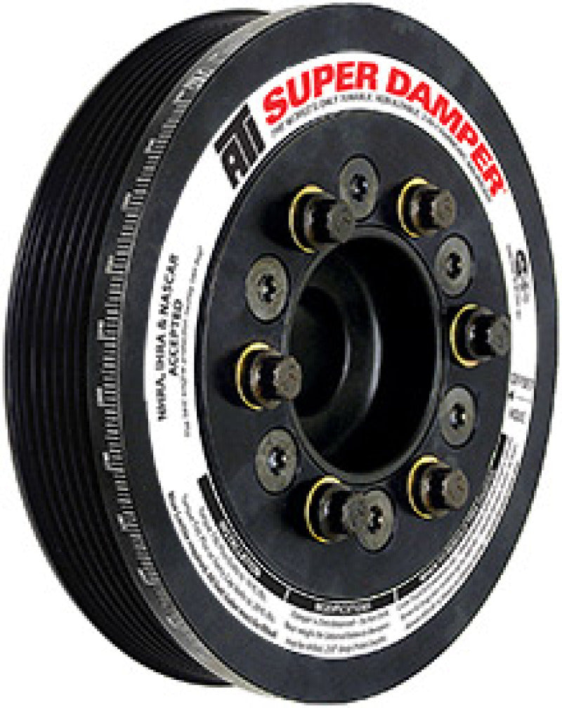 ATI Damper - 6.325in - Steel - Ford SB & 6 Cyl - 4 Bolt - 4in Long - B Timing - 560G Hub - 3 Ring - Burkken Auto Parts